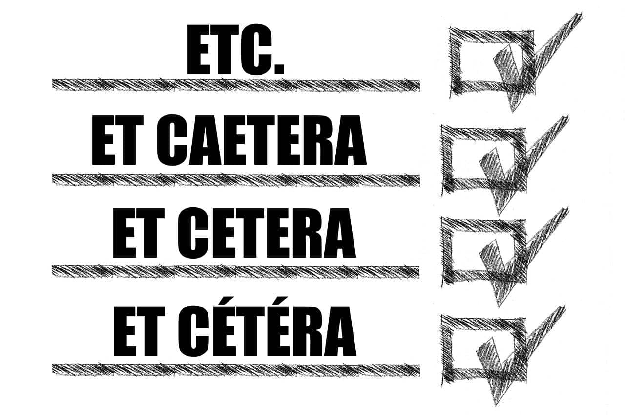 comment écrire etc et caetera