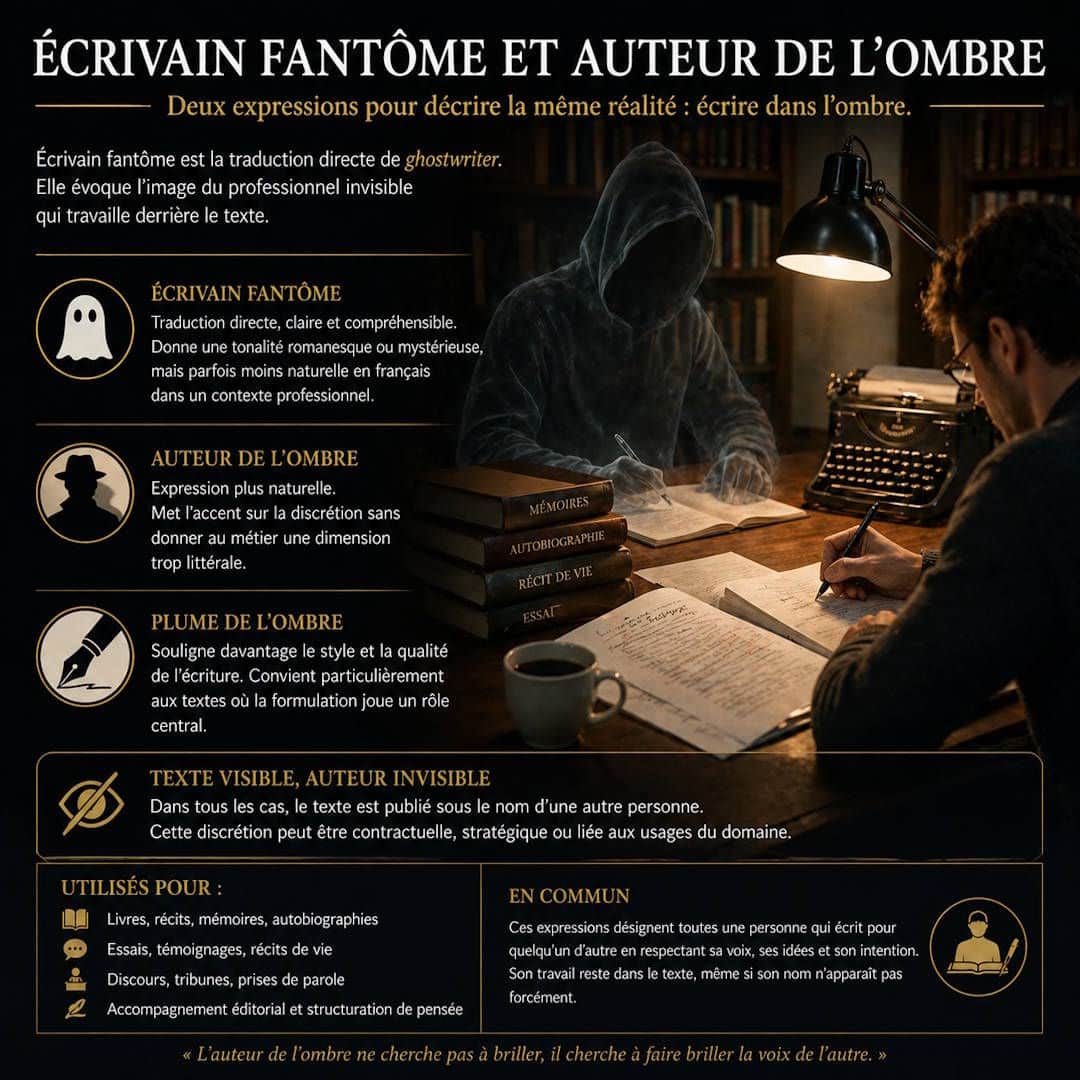 écrivain fantôme auteur de l'ombre