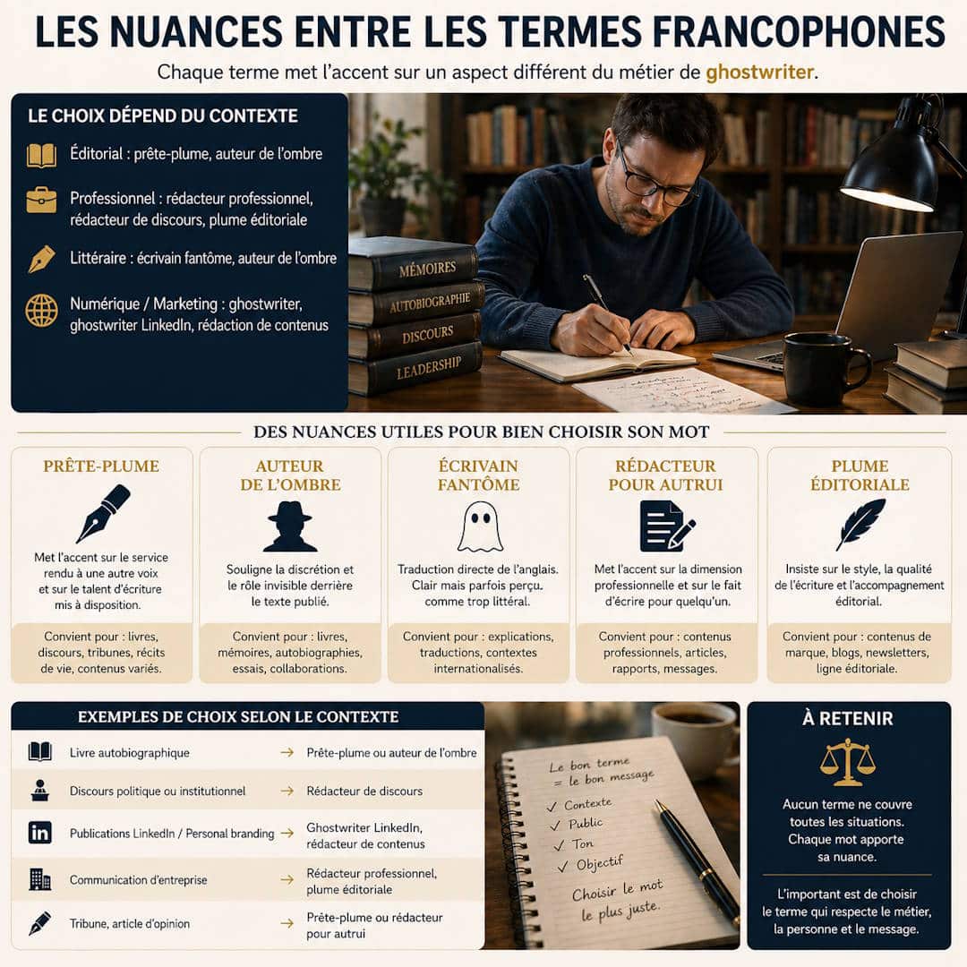 termes du ghostwriting en français